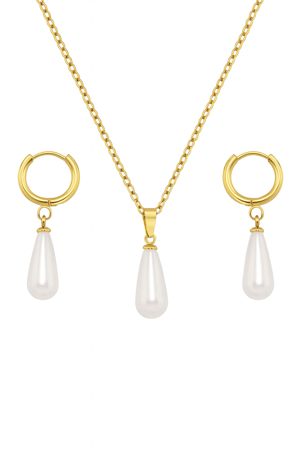 Teardrop Pearl Jewellery Set
