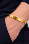 Geometric Link Gold Plated Kada Bracelet for Men
