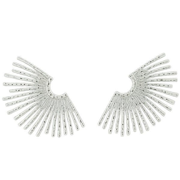 Silver Sunburst Earrings