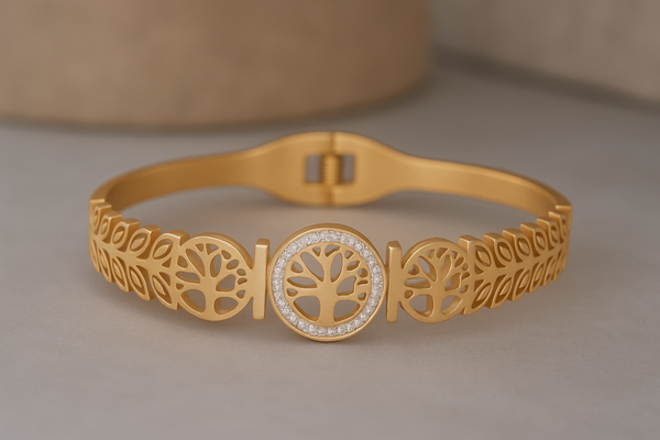 Gold Plated Stainless Steel Bracelet for Women & Girls