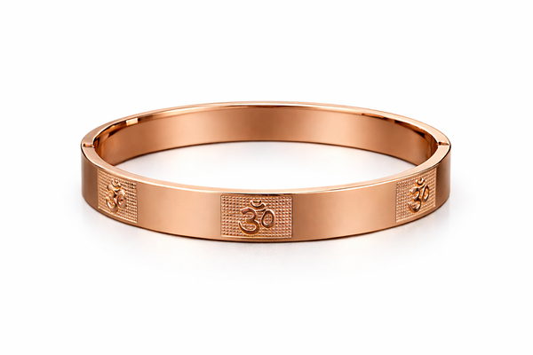 Om Rose Gold Kada Bracelet for Men
