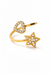 Celestial "Love & Light" Bypass Ring – Sparkling Crystal Heart