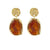 Amber Resin Hammered Drop Earrings