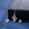 Silver Triple Heart Jewellery Set