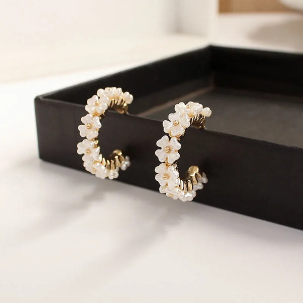 Petal Floral Hoops Earrings