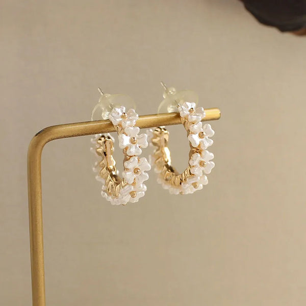 Petal Floral Hoops Earrings