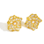 "Gilded Blossom" Abstract Pearl Studs – Hammered Gold & Enamel Floral Statement