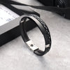 Men's Black Braided Leather Bracelet