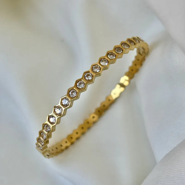 Hexagon Eternity Bangle
