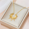 Golden Sunburst Pendant Necklace