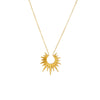 Golden Sunburst Pendant Necklace