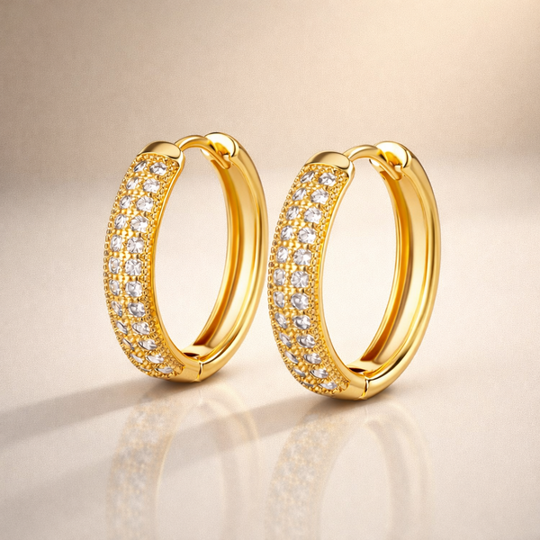 Crystal Studded Hoop Earrings