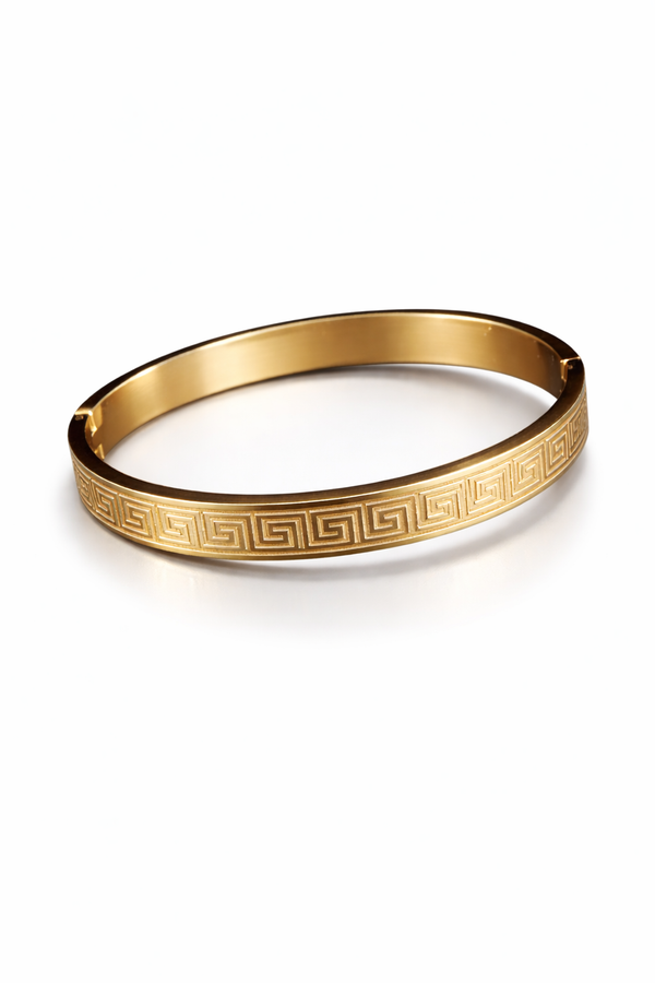 Maze Engraved Kada Bracelet for Men