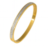 Golden Radiance Crystal Line Bangle