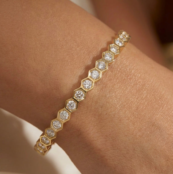 Hexagon Eternity Bangle