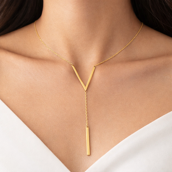 Golden V Bar Necklace