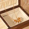 Golden Fan Pearl Necklace