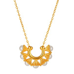 Golden Fan Pearl Necklace