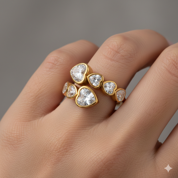 Heart Crystal Wrap Ring