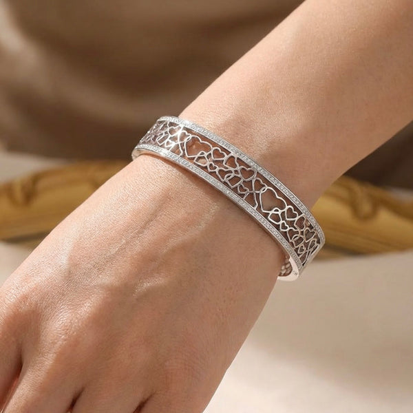 Designer Heart Bangle Bracelet