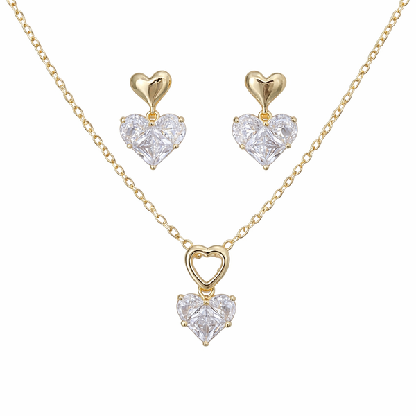 Crystal Heart Jewellery Set