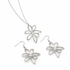 Silver Wildflower Crystal Jewellery Set