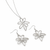 Silver Wildflower Crystal Jewellery Set