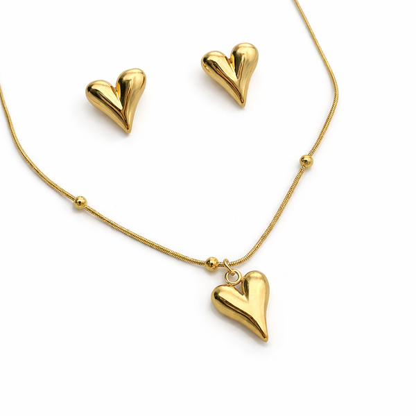 3D Heart Jewellery Set
