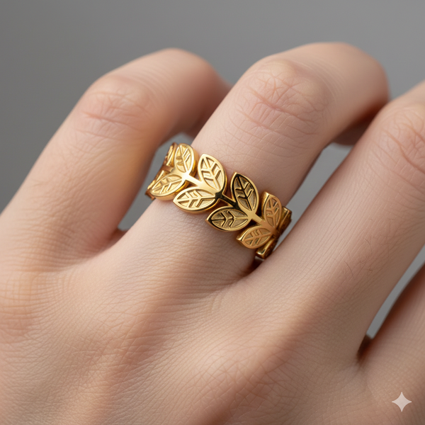 Golden Laurel Leaf Ring